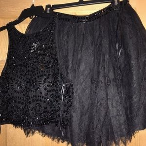 2pc Morilee Madeline Gardner Blacl Dress